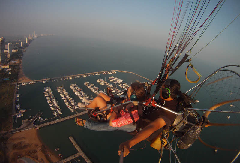 Paragliding in Pattaya, Thailand (Paramotor Flight) 1